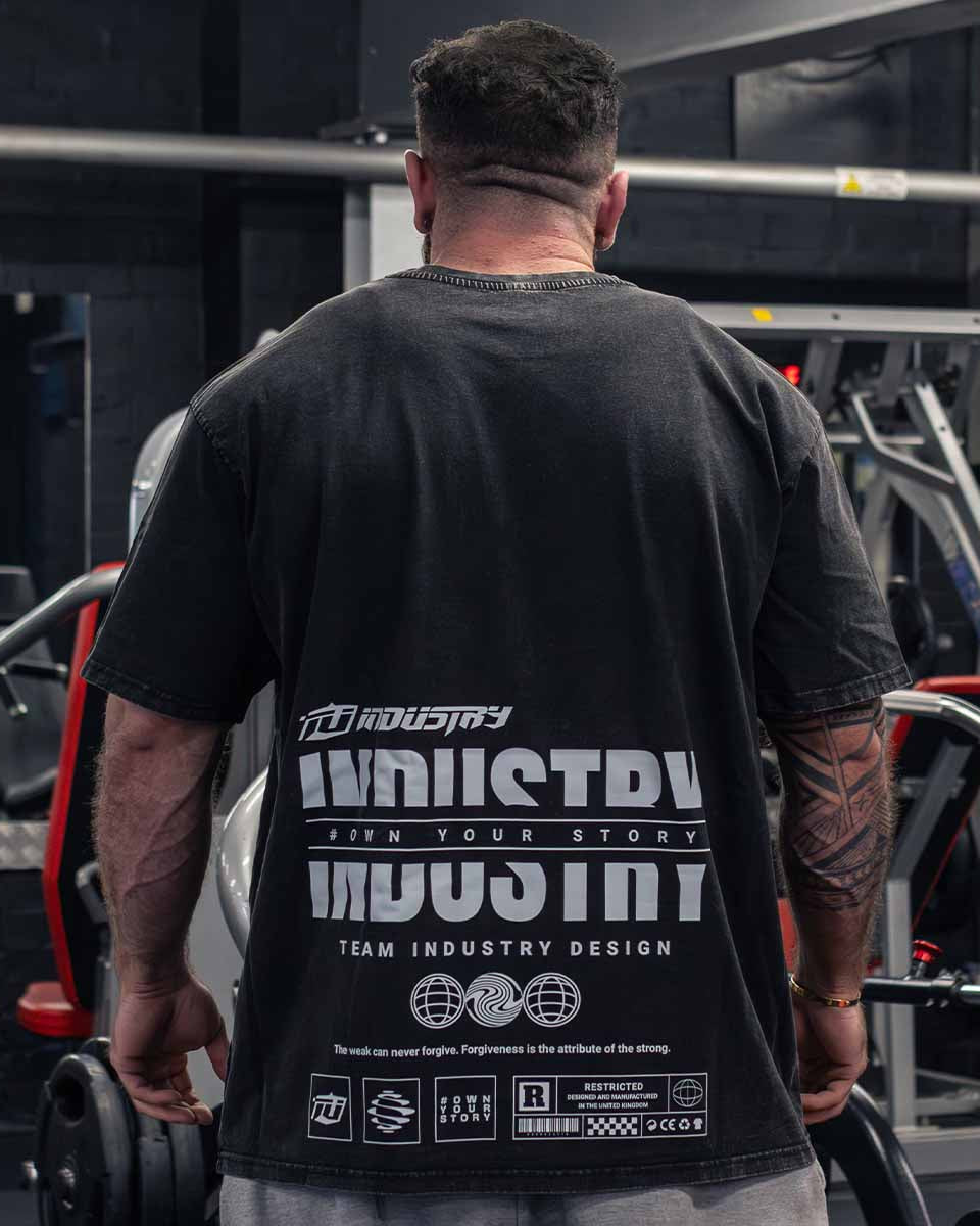 INDUSTRY T SHIRT TEE FOR FITNESS GYM WORKOUT BODYBUILDING