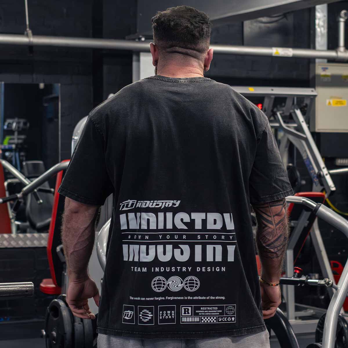 INDUSTRY T SHIRT TEE FOR FITNESS GYM WORKOUT BODYBUILDING