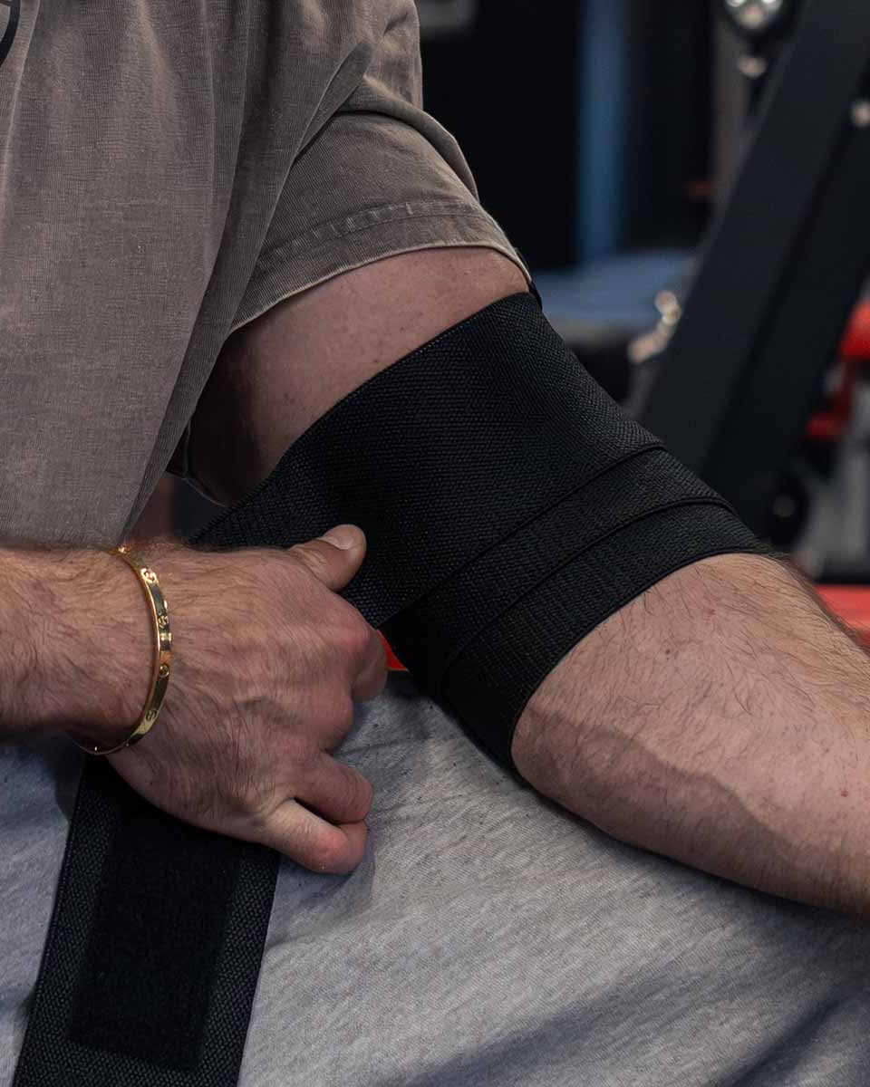 team industry elbow wraps for bench press and power lifting