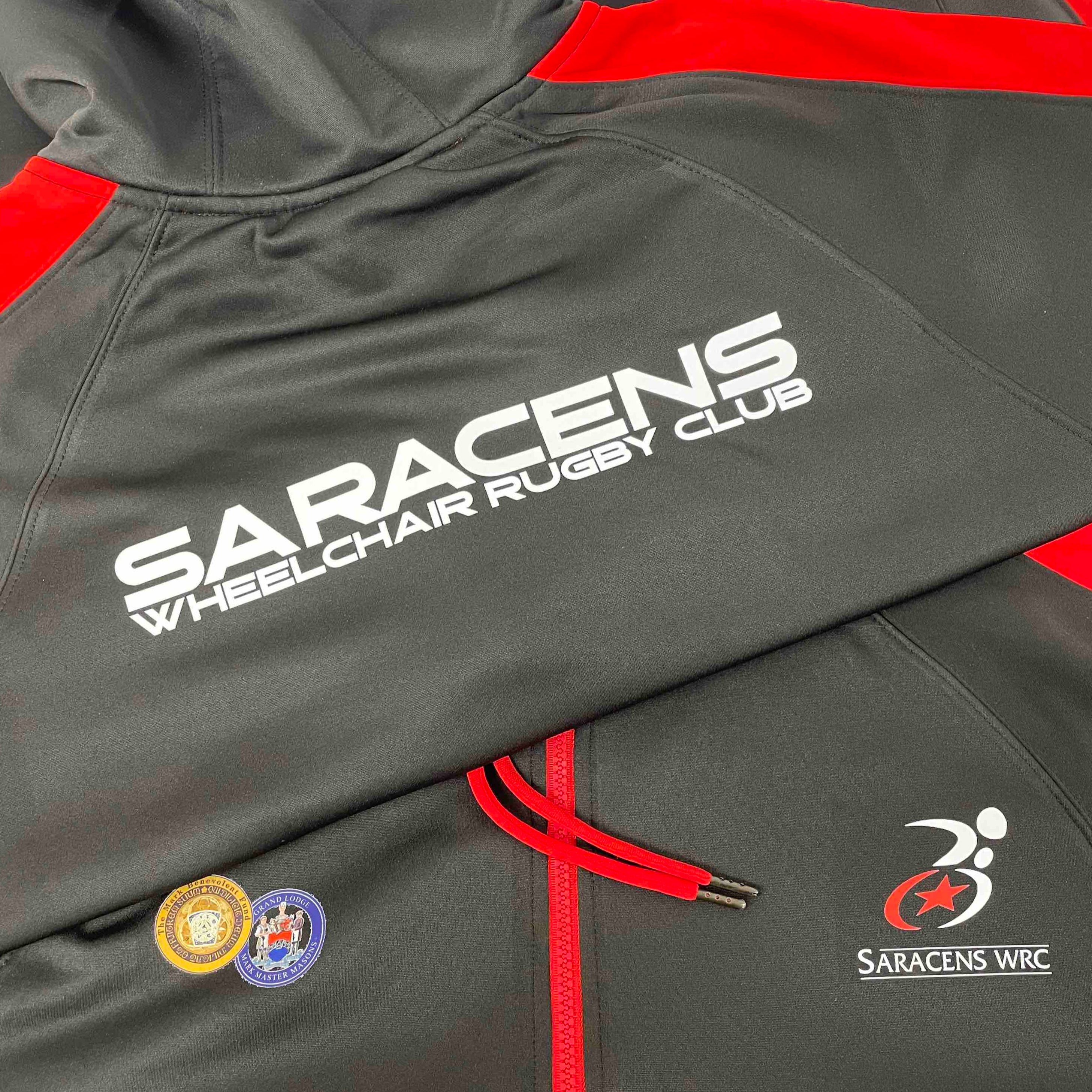 GB Disabled Saracens wheel chain rugby hoodie