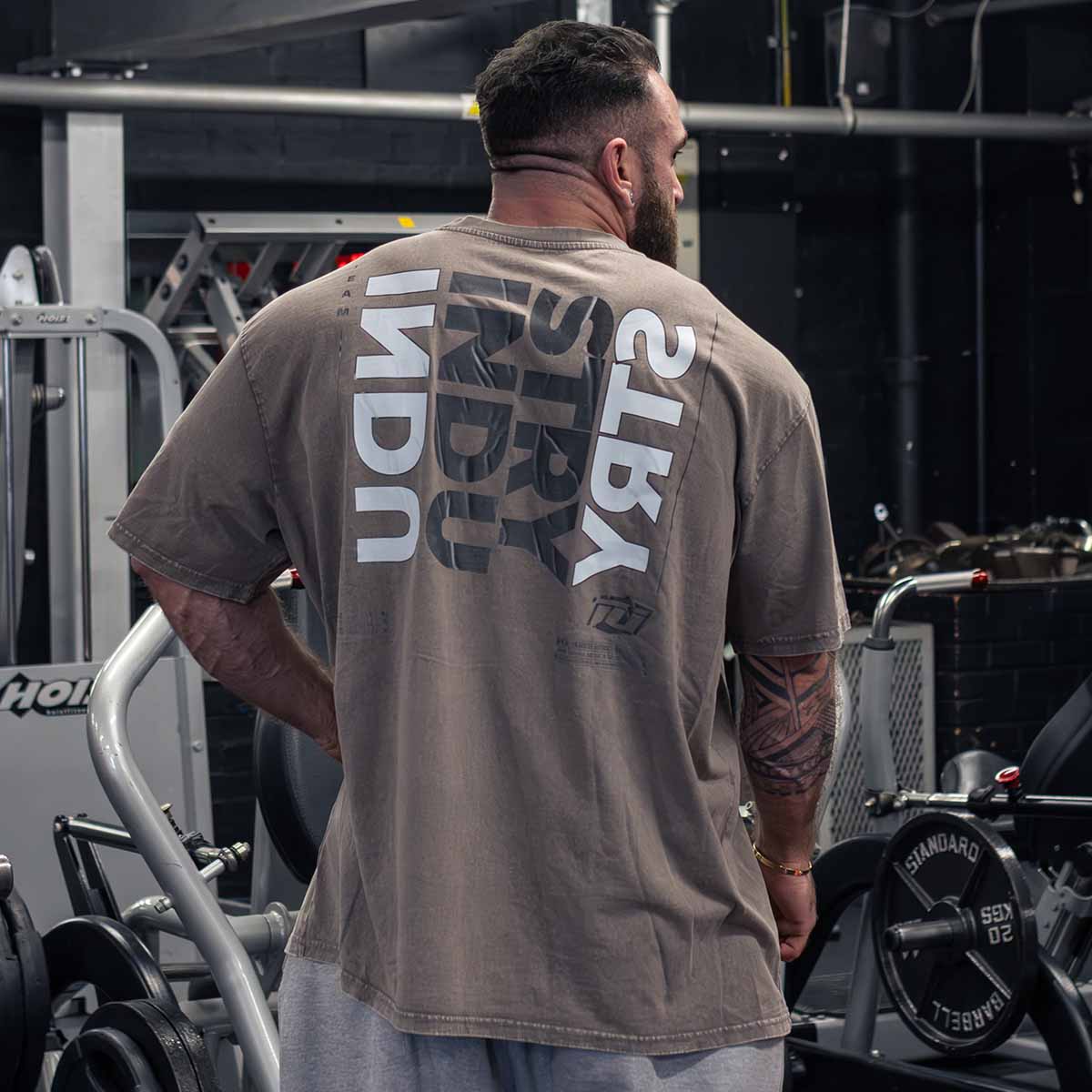 INDUSTRY T SHIRT TEE FOR FITNESS GYM WORKOUT BODYBUILDING