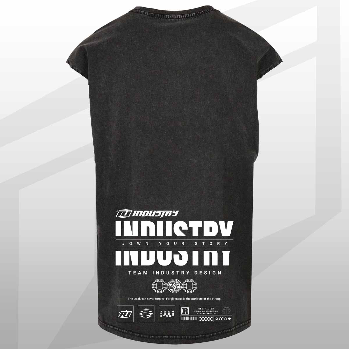 TEAM INDUSTRY SLEEVELESS OVERSIZE TEE FOR GYM FITNESS BODYBUILDING