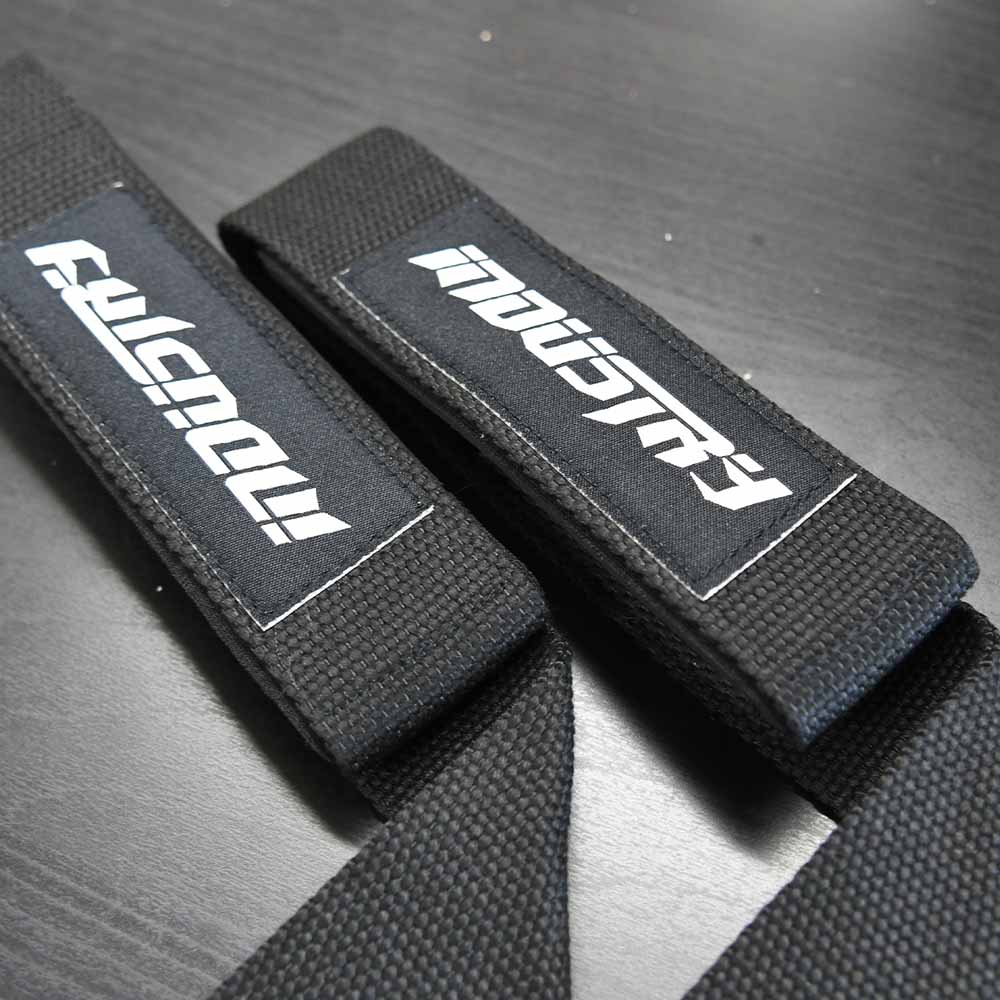 Team Industry Classic Lifting Straps - Black & White