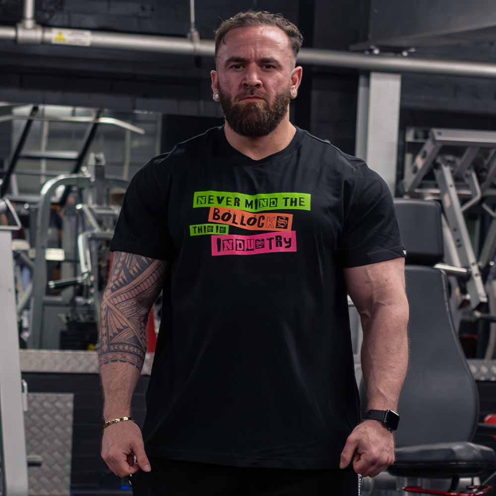 INDUSTRY MENS TEE FITNESS BODYBUILDING