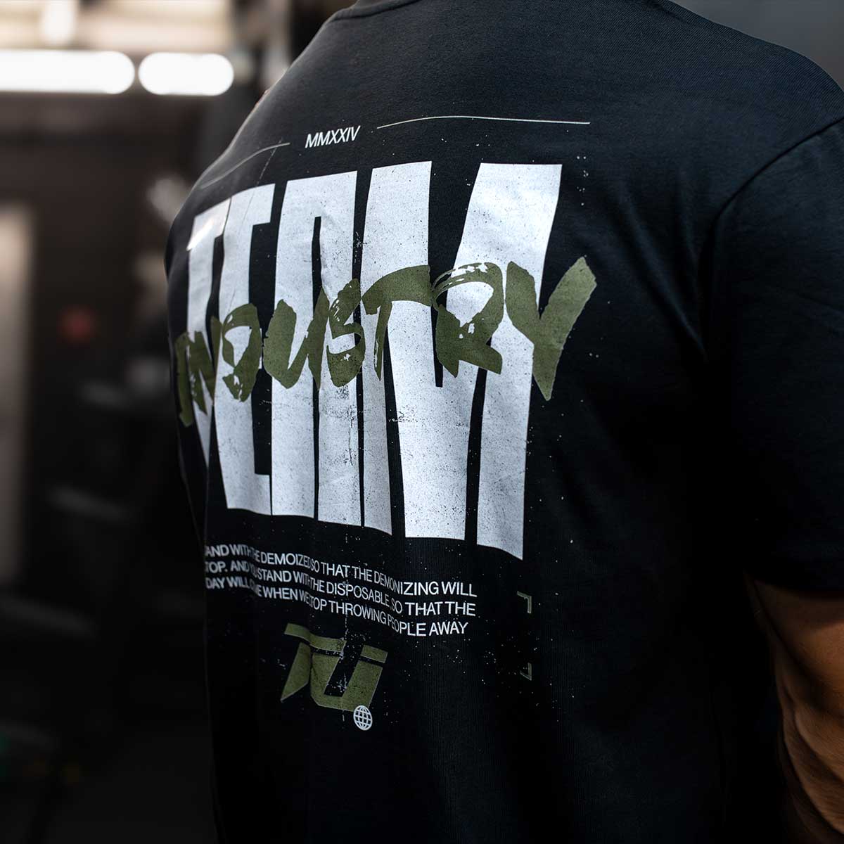 INDUSTRY T SHIRT TEE FOR FITNESS GYM WORKOUT BODYBUILDING