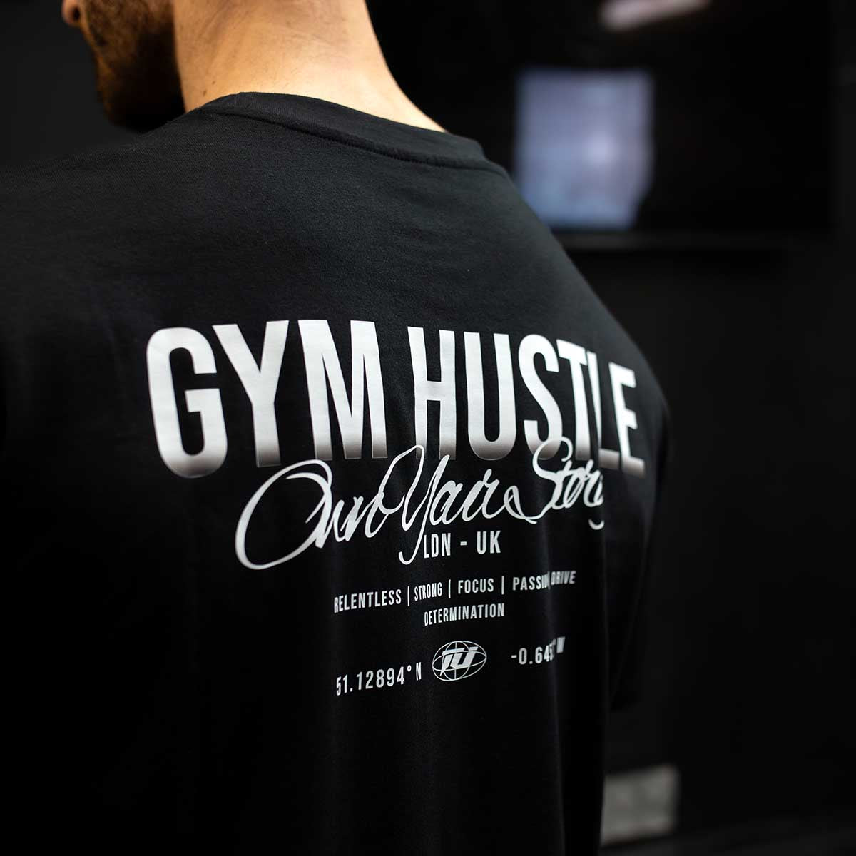 TEAM INDUSTRY CITY HUSTLE GYM FITNESS MENS TEE SHIRT FOR BODYBUILDING