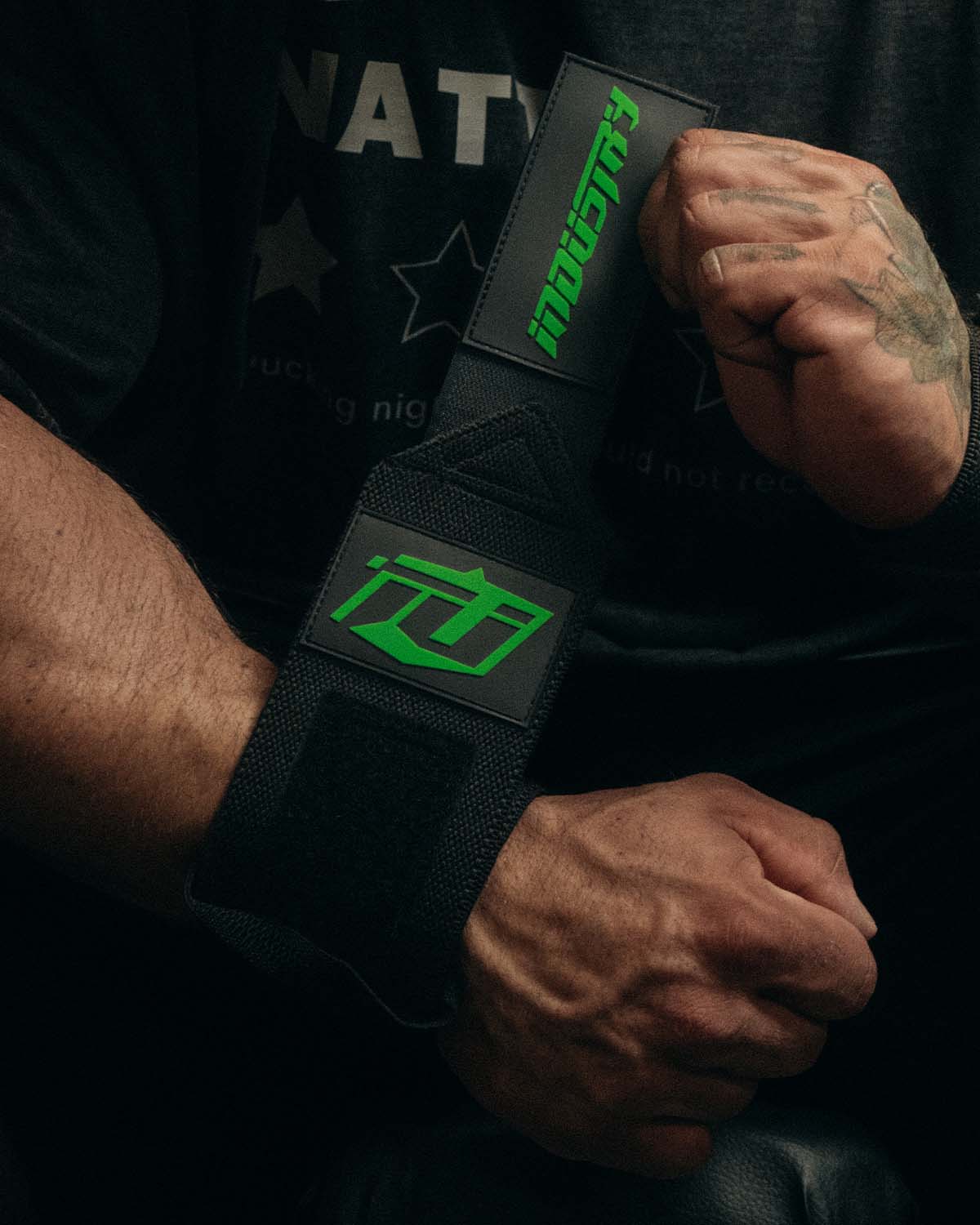 Team Industry Wrist Wraps - Black & Green