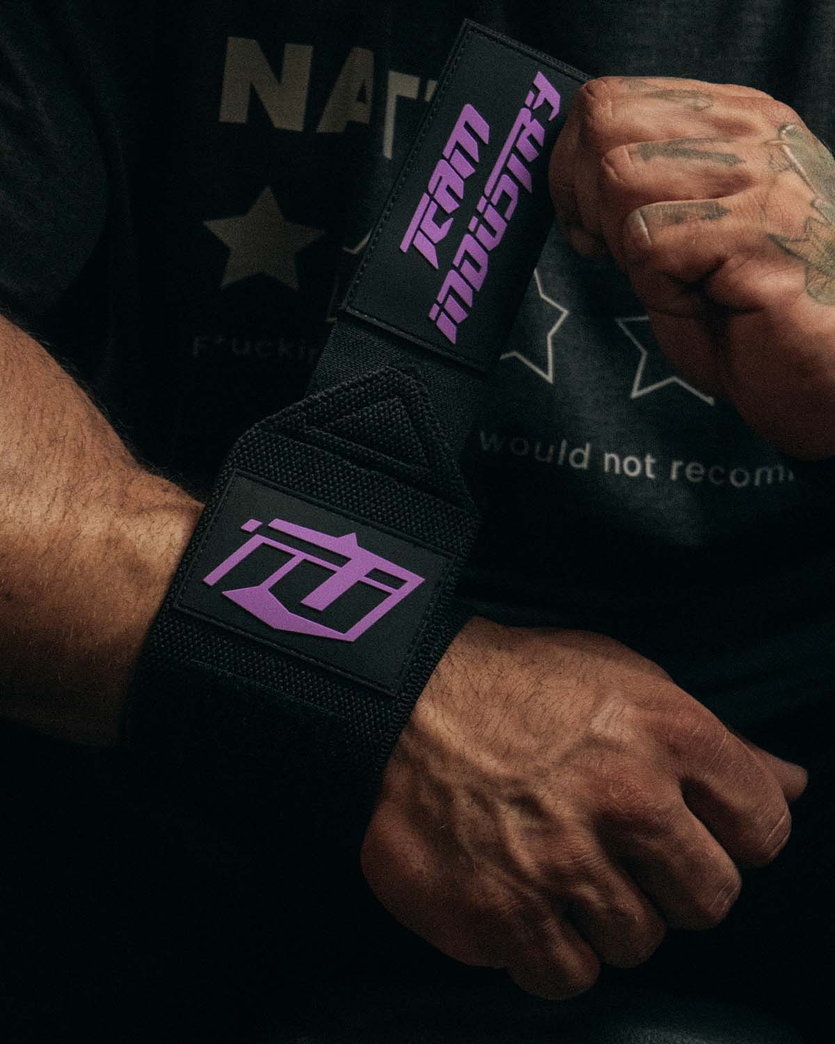Team Industry Wrist Wraps - Black & Purple