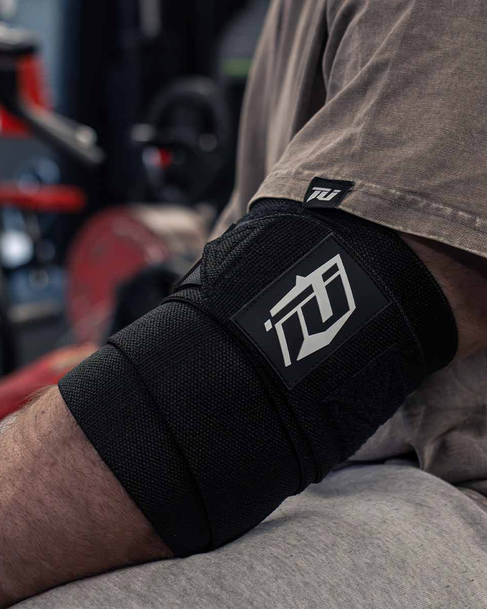 team industry elbow wraps for bench press and power lifting