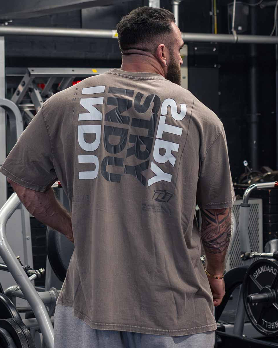 INDUSTRY T SHIRT TEE FOR FITNESS GYM WORKOUT BODYBUILDING