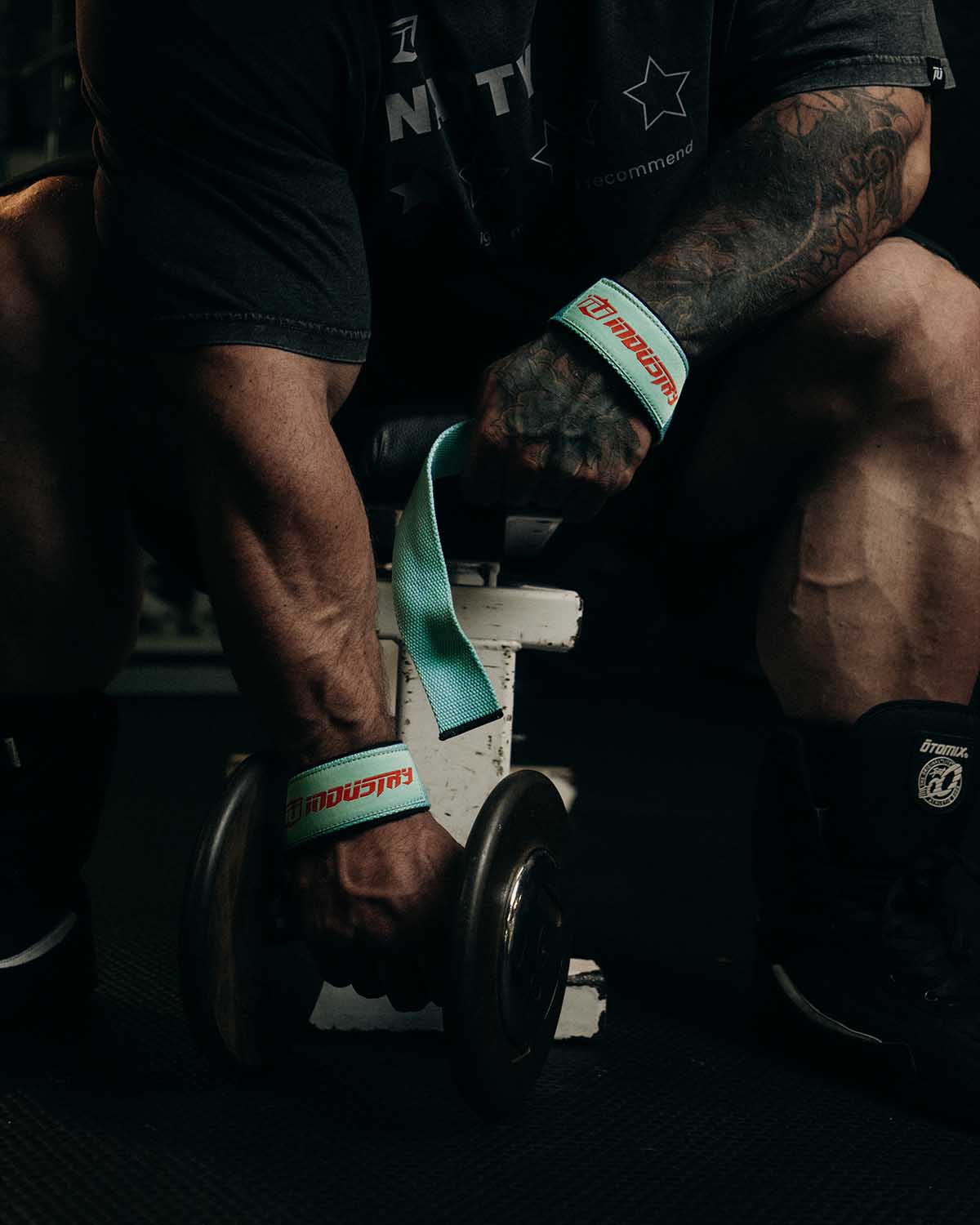 team industry weight lifting straps
