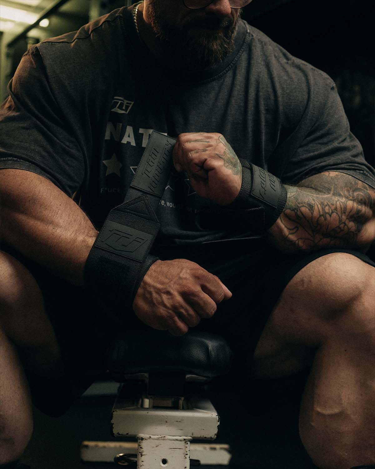 Team Industry Wrist Wraps - Black on Black