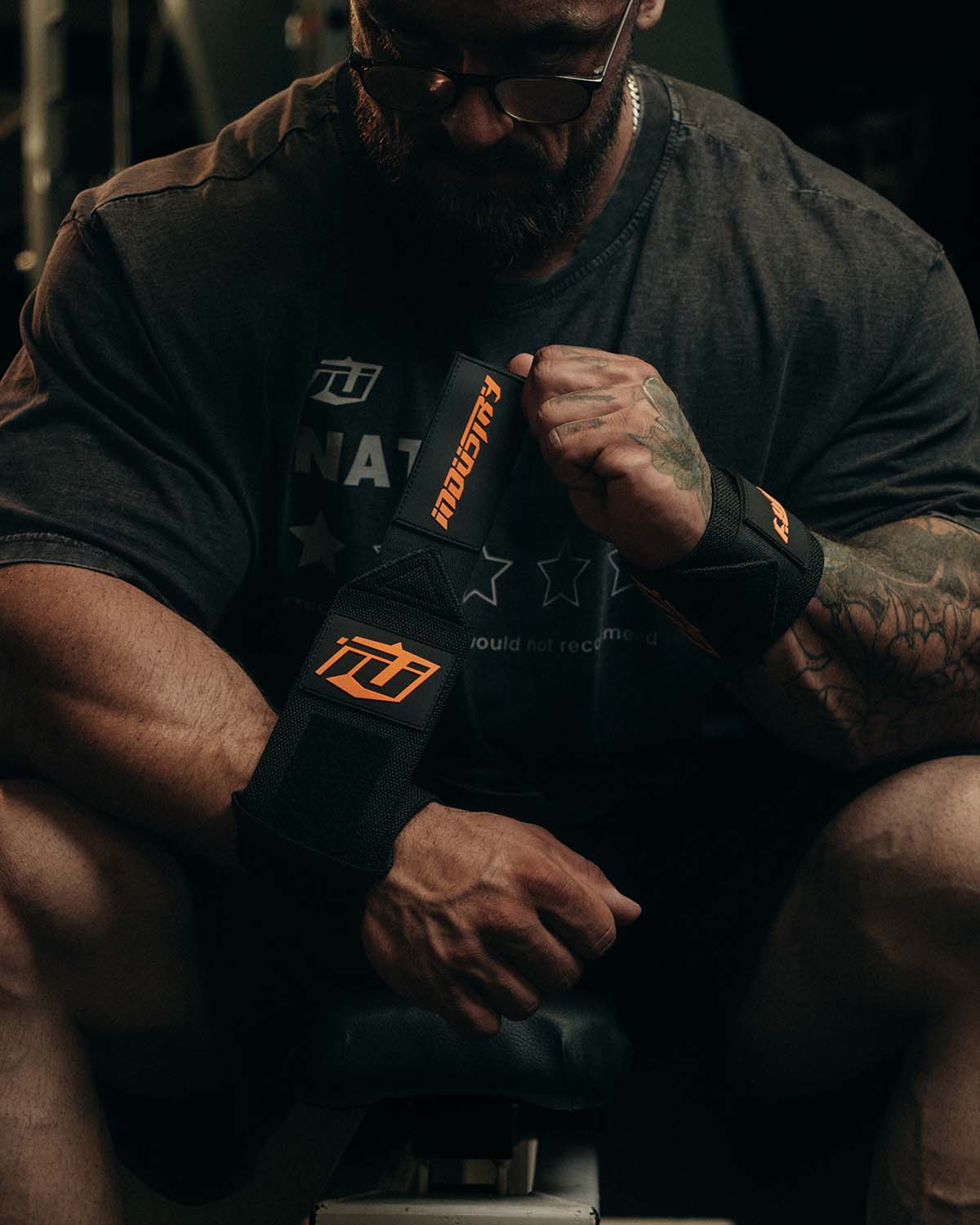 Team Industry Wrist Wraps - Black & Orange
