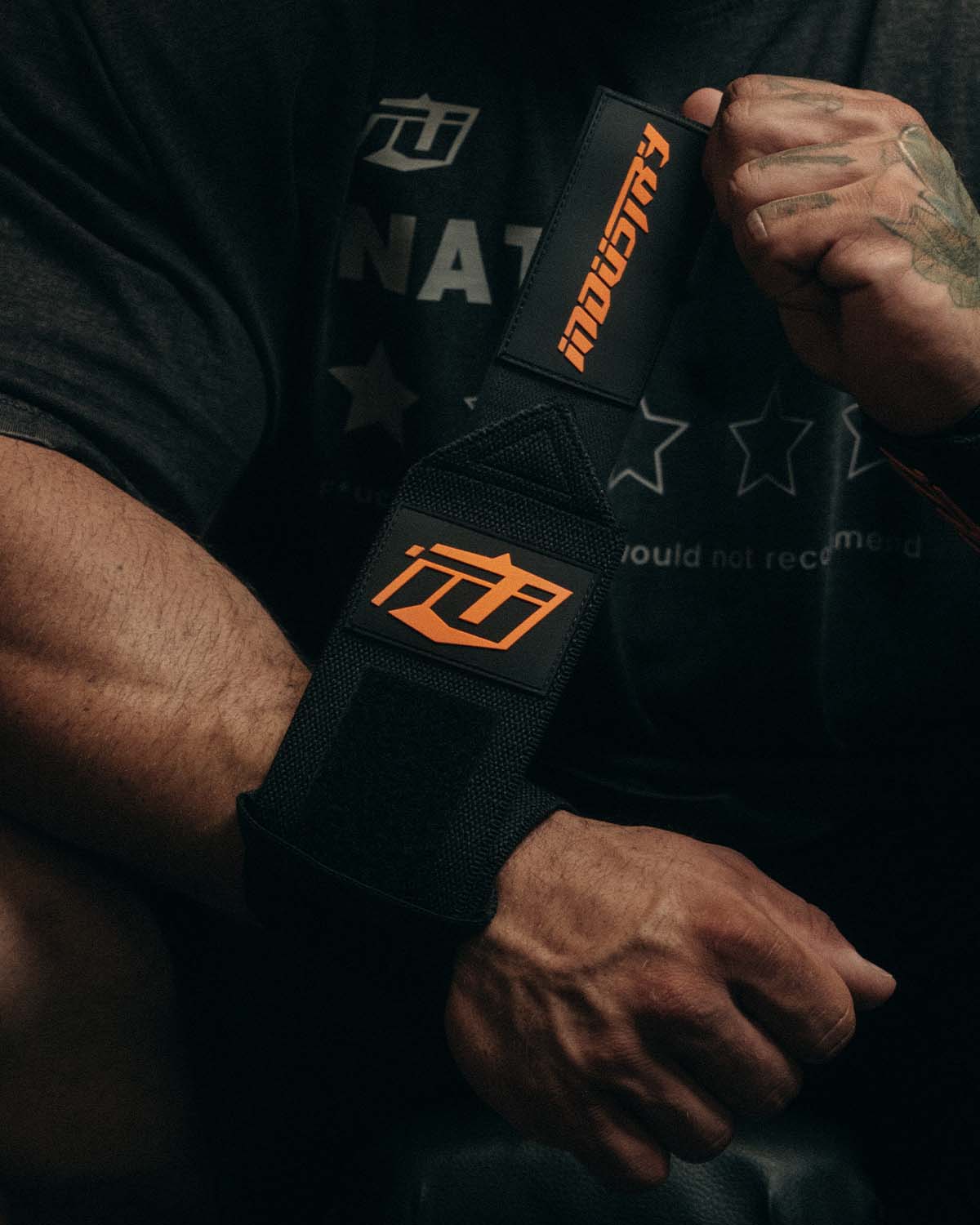Team Industry Wrist Wraps - Black & Orange
