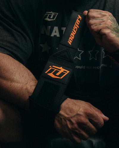 Team Industry Wrist Wraps - Black & Orange