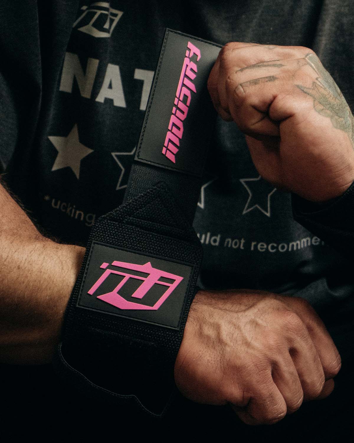 Team Industry Wrist Wraps - Black & Pink