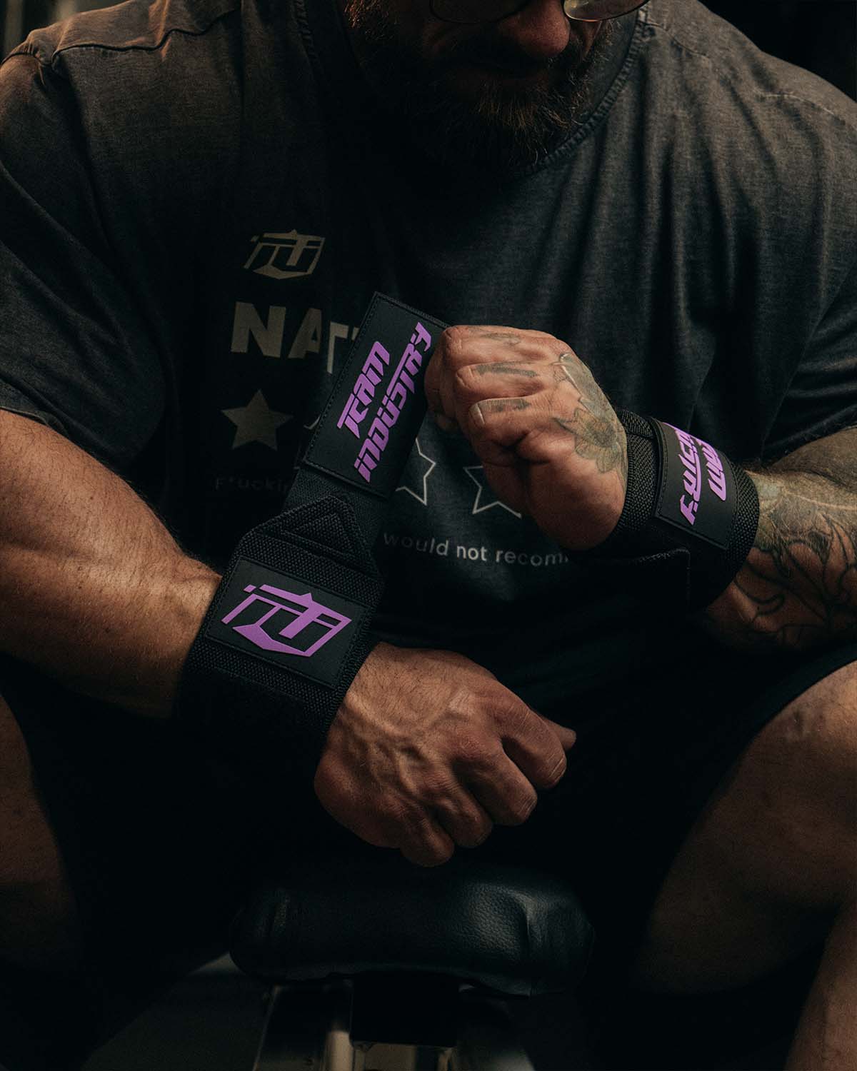 Team Industry Wrist Wraps - Black & Purple