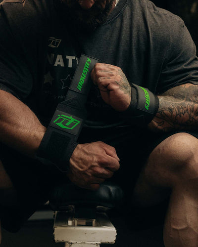 Team Industry Wrist Wraps - Black & Green